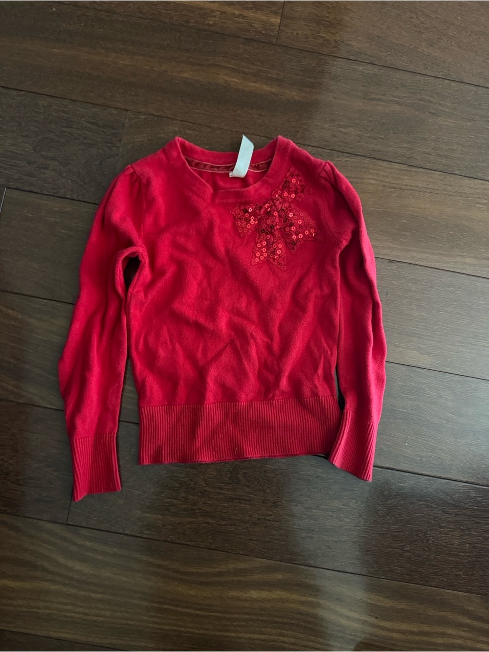Cherokee Red Girls' Sweater with Sequin Bow